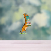 Funny Book Reading Giraffe I Love My Library Acryl Bord (Neutraal)