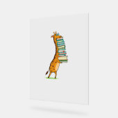 Funny Book Reading Giraffe I Love My Library Acryl Bord (Hoek)