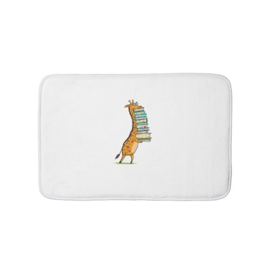 Funny Book Reading Giraffe I Love My Library Badmat (Voorkant)