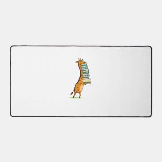 Funny Book Reading Giraffe I Love My Library Bureaumat (Voorkant)