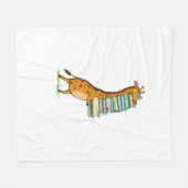 Funny Book Reading Giraffe I Love My Library Fleece Deken (Voorkant (Horizontaal))