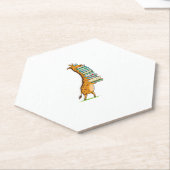 Funny Book Reading Giraffe I Love My Library Kartonnen Onderzetters (Schuin)