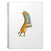 Funny Book Reading Giraffe I Love My Library Notitieboek (Voorkant)