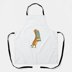 Funny Book Reading Giraffe I Love My Library Schort