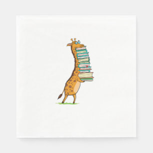 Funny Book Reading Giraffe I Love My Library Servet