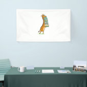 Funny Book Reading Giraffe I Love My Library Spandoek (Beurs)