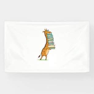 Funny Book Reading Giraffe I Love My Library Spandoek
