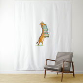 Funny Book Reading Giraffe I Love My Library Wandkleed (In situ)