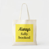 Funny book tas, geel, machinaal wasbaar tote bag (Voorkant)