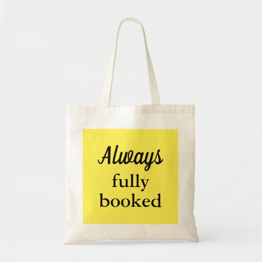 Funny book tas, geel, machinaal wasbaar tote bag (Voorkant)