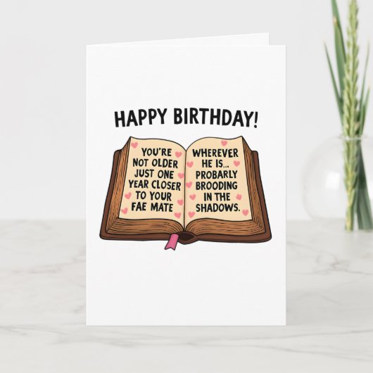 Funny Bookish Birthday Card Bedankkaart (Voorkant)