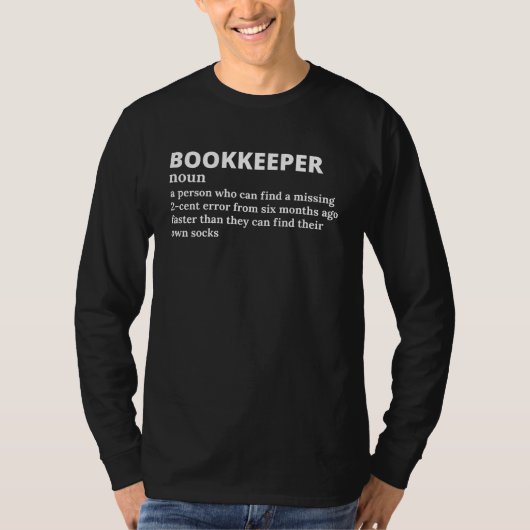 Funny Bookkeeper Definition T-shirt (Voorkant)