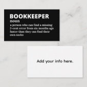 Funny Bookkeeper Definition Visitekaartje (Voorkant / Achterkant)