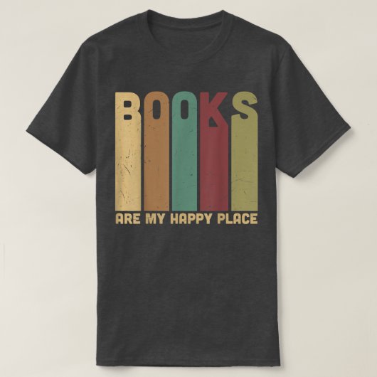 Funny Books are My Fun Happy Library Place Book Re T-shirt (Design voorkant)