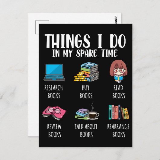 Funny Bookworm Author Novel Reading Book Lover Briefkaart (Voorkant / Achterkant)