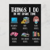 Funny Bookworm Author Novel Reading Book Lover Briefkaart (Voorkant)