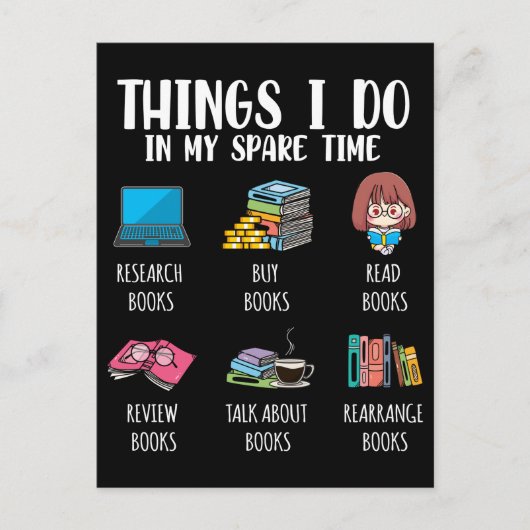 Funny Bookworm Author Novel Reading Book Lover Briefkaart (Voorkant)