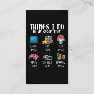 Funny Bookworm Author Novel Reading Book Lover Visitekaartje