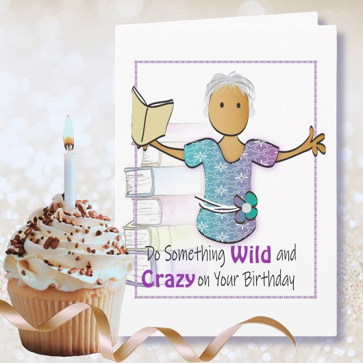 Funny Bookworm Birthday Kaart voor haar