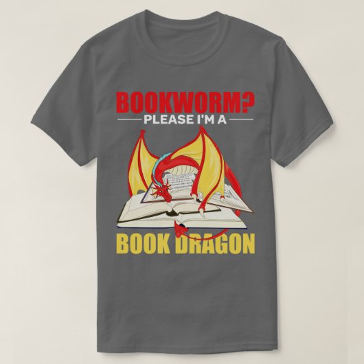 Funny Bookworm die Mythical CreatBook Drag leest T-shirt (Design voorkant)