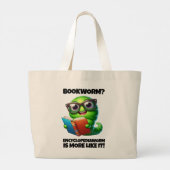 Funny Bookworm? Encyclopediaworm is More Like It! Grote Tote Bag (Achterkant)