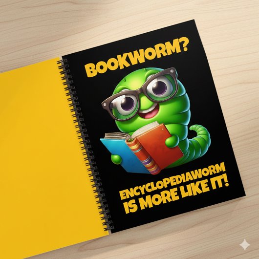 Funny Bookworm? Encyclopediaworm is More Like It! Notitieboek