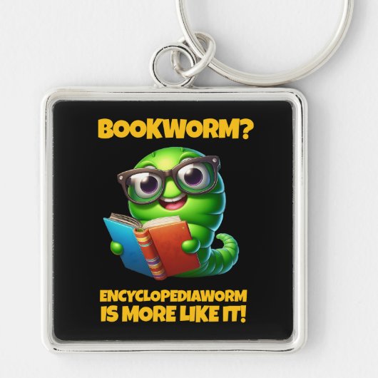 Funny Bookworm? Encyclopediaworm is More Like It! Sleutelhanger (Voorkant)