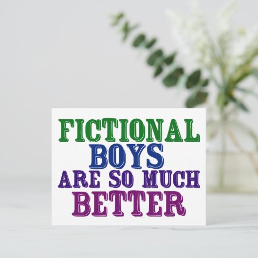 Funny Bookworm Fictional Boys zijn zo veel beter Briefkaart (Staand voorkant)