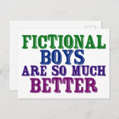 Funny Bookworm Fictional Boys zijn zo veel beter Briefkaart (Voorkant / Achterkant)
