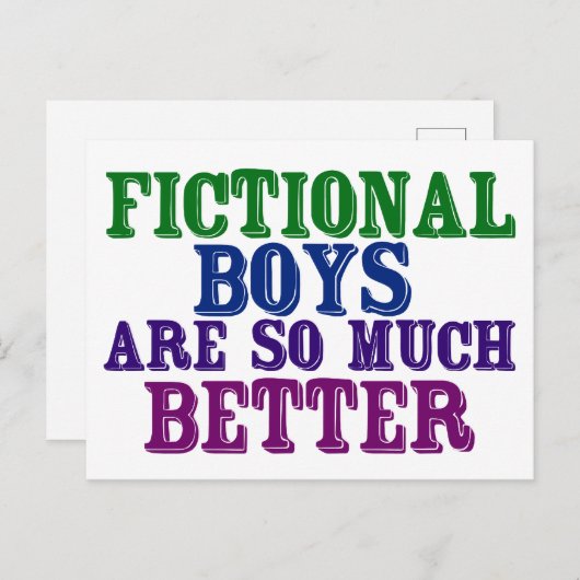 Funny Bookworm Fictional Boys zijn zo veel beter Briefkaart (Voorkant / Achterkant)