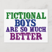 Funny Bookworm Fictional Boys zijn zo veel beter Briefkaart (Voorkant)
