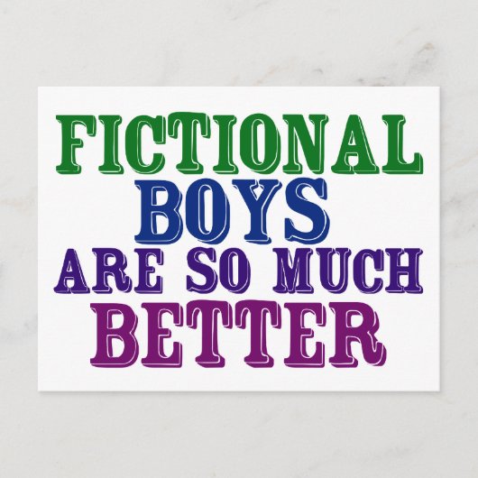 Funny Bookworm Fictional Boys zijn zo veel beter Briefkaart (Voorkant)