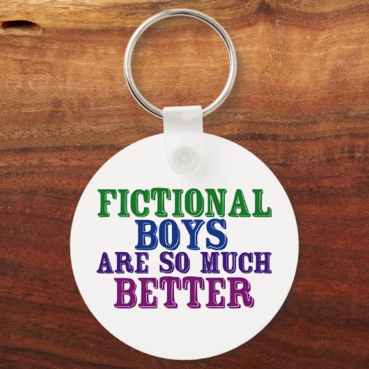 Funny Bookworm Fictional Boys zijn zo veel beter Sleutelhanger (Voorkant)