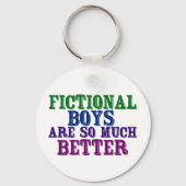 Funny Bookworm Fictional Boys zijn zo veel beter Sleutelhanger (Achterkant)