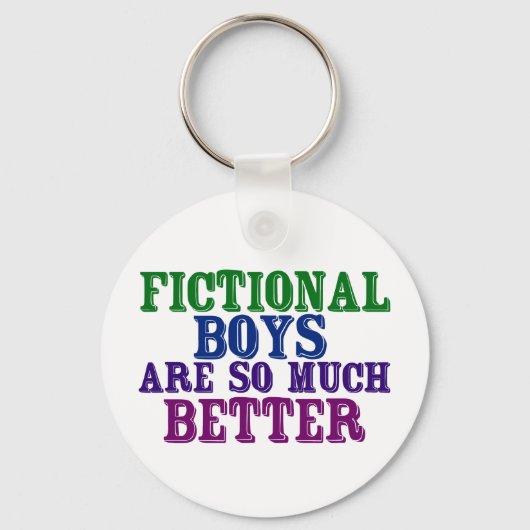 Funny Bookworm Fictional Boys zijn zo veel beter Sleutelhanger (Achterkant)