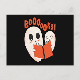 Funny Bookworm Ghost Halloween Costume Booooks Briefkaart