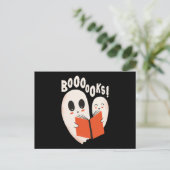 Funny Bookworm Ghost Halloween Costume Booooks Briefkaart (Staand voorkant)