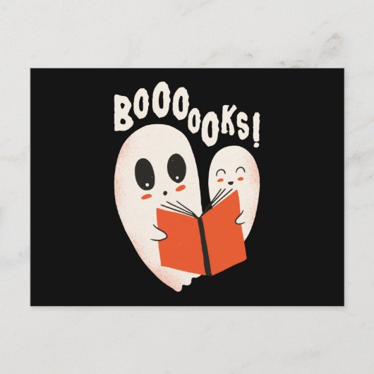 Funny Bookworm Ghost Halloween Costume Booooks Briefkaart (Voorkant)