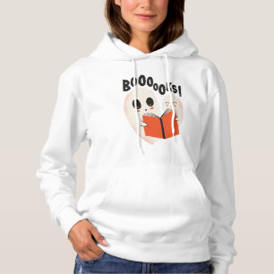 Funny Bookworm Ghost Halloween Costume Booooks Hoodie