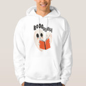 Funny Bookworm Ghost Halloween Costume Booooks Hoodie (Voorkant)