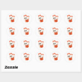 Funny Bookworm Ghost Halloween Costume Booooks Ronde Sticker (Vel)