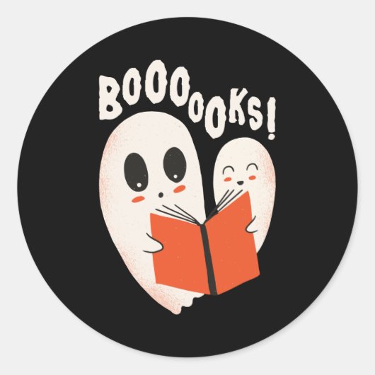 Funny Bookworm Ghost Halloween Costume Booooks Ronde Sticker (Voorkant)