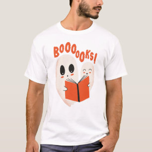 Funny Bookworm Ghost Halloween Costume Booooks T-shirt