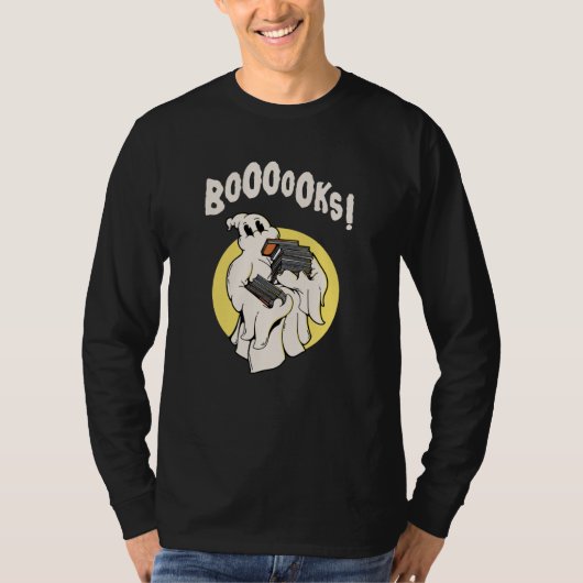 Funny Bookworm Ghost Halloween Costume Booooks T-shirt (Voorkant)