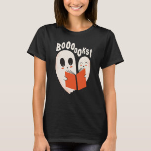 Funny Bookworm Ghost Halloween Costume Booooks T-shirt