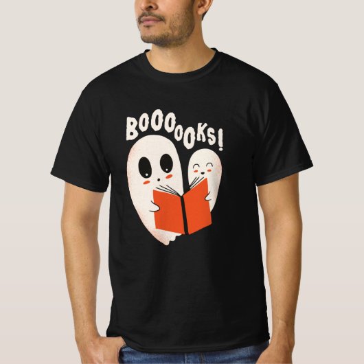 Funny Bookworm Ghost Halloween Costume Booooks T-shirt (Voorkant)