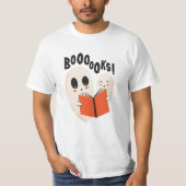 Funny Bookworm Ghost Halloween Costume Booooks T-shirt (Voorkant)
