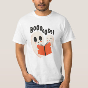 Funny Bookworm Ghost Halloween Costume Booooks T-shirt