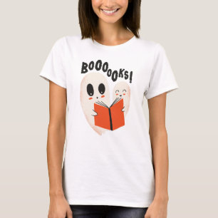 Funny Bookworm Ghost Halloween Costume Booooks T-shirt