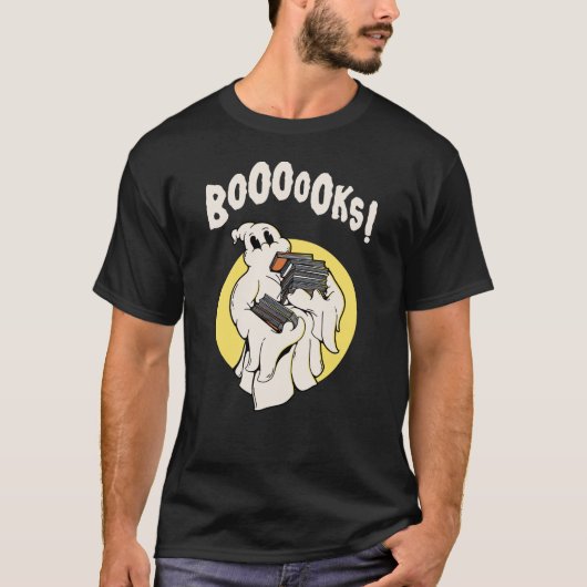 Funny Bookworm Ghost Halloween Costume Booooks T-shirt (Voorkant)